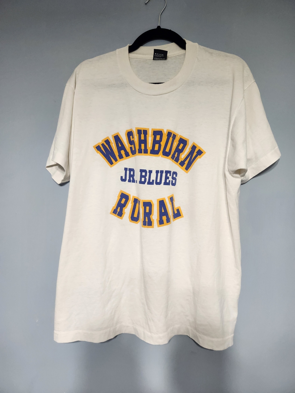 Screen Stars Best Washburn Rural Jr. Blues Graphic White T-Shirt XL USA Vintage